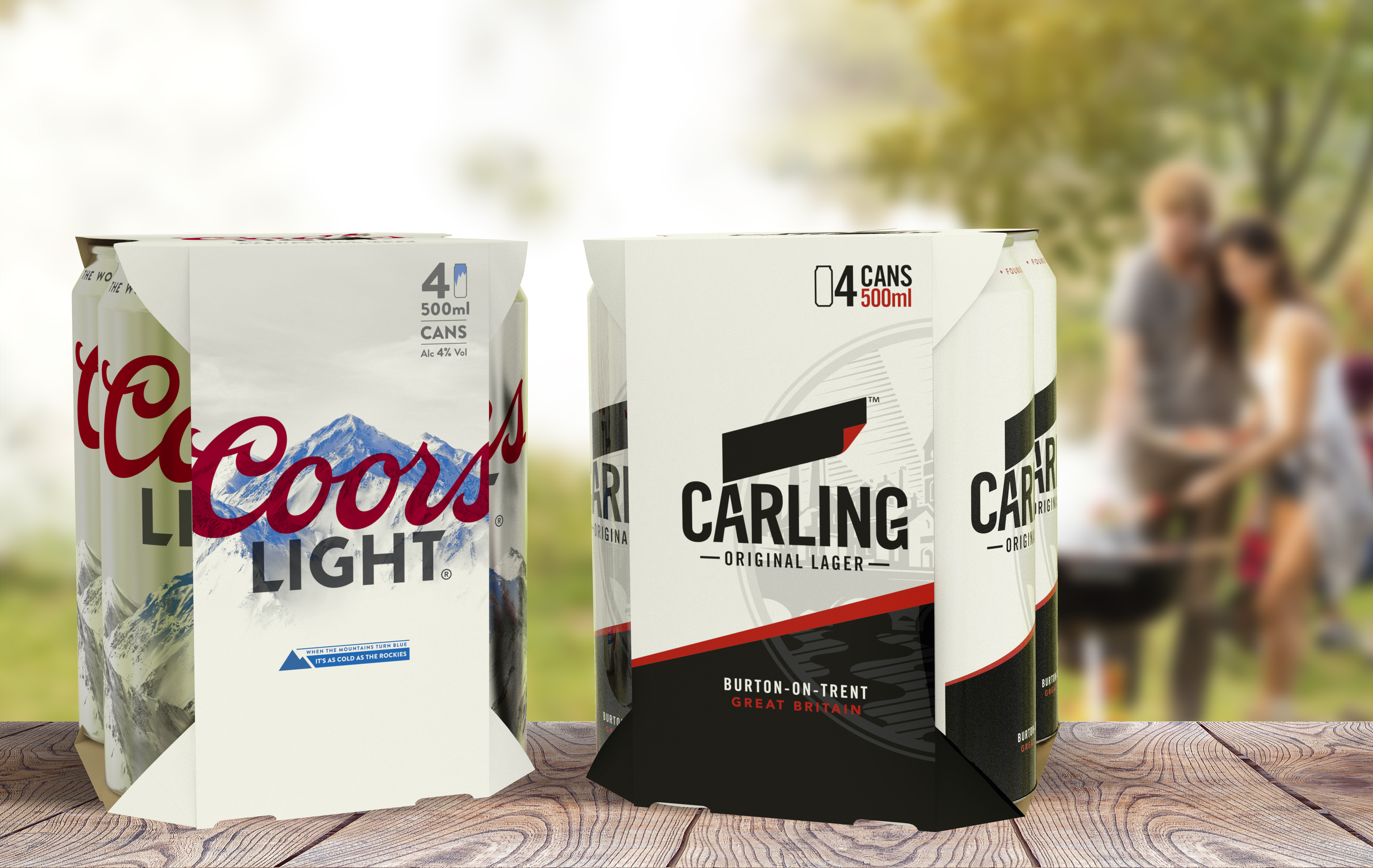 Coors Light and Carling new packaging in the U.K. 