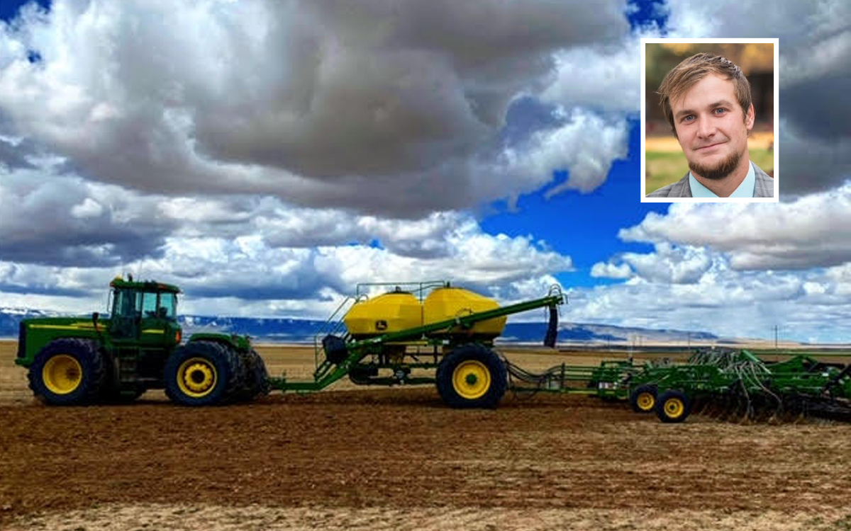 Lucas Spratling and harvester