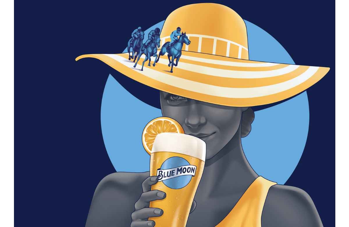 Blue Moon Belgian White Beer Fascinator Women's Kentucky Derby Hat 