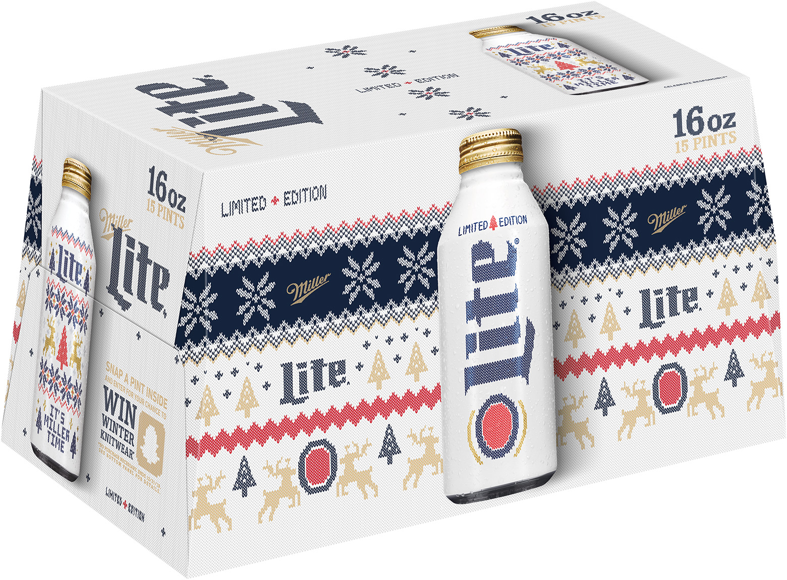 Miller Lite 2019 Christmas Limited Edition aluminum beer bottle 