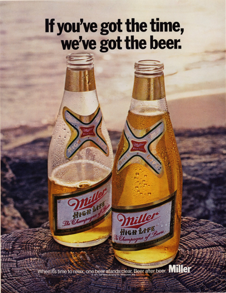 Miller High Life steinie ad 1971