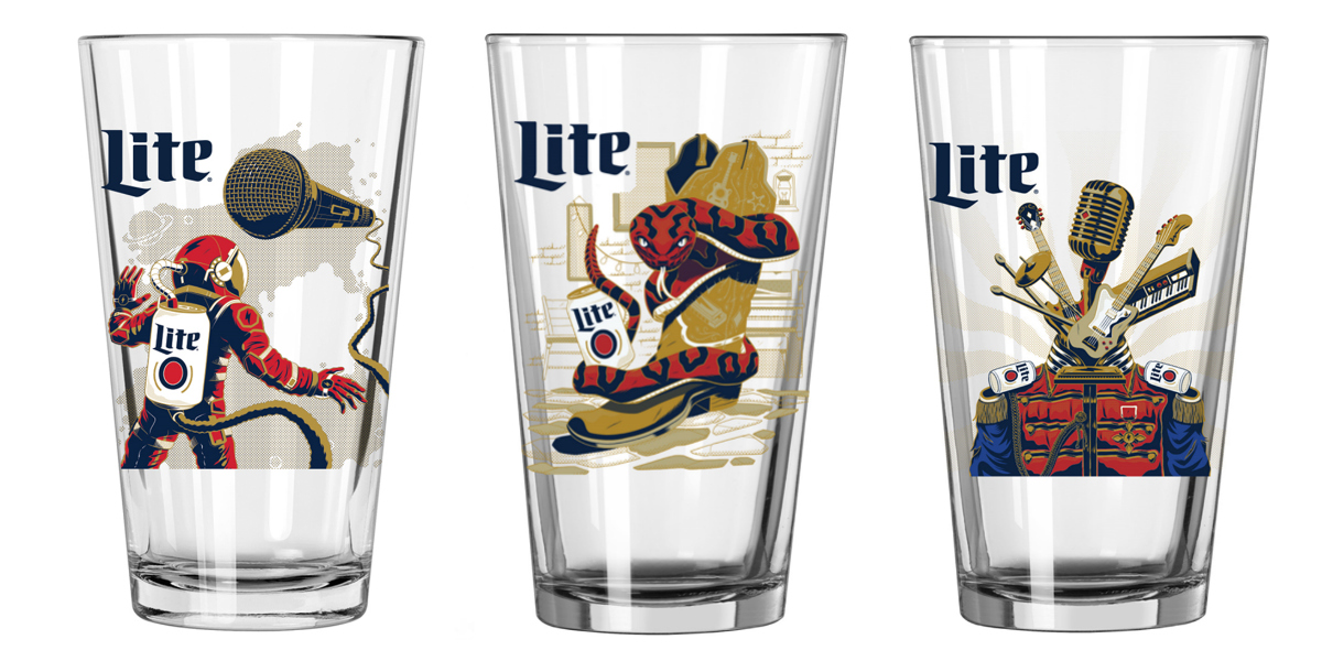 Miller Lite festival pint glasses